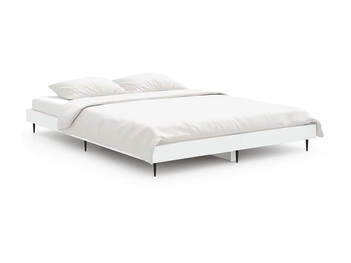 Cama 135x190 cm derivados de madeira branco PT563778