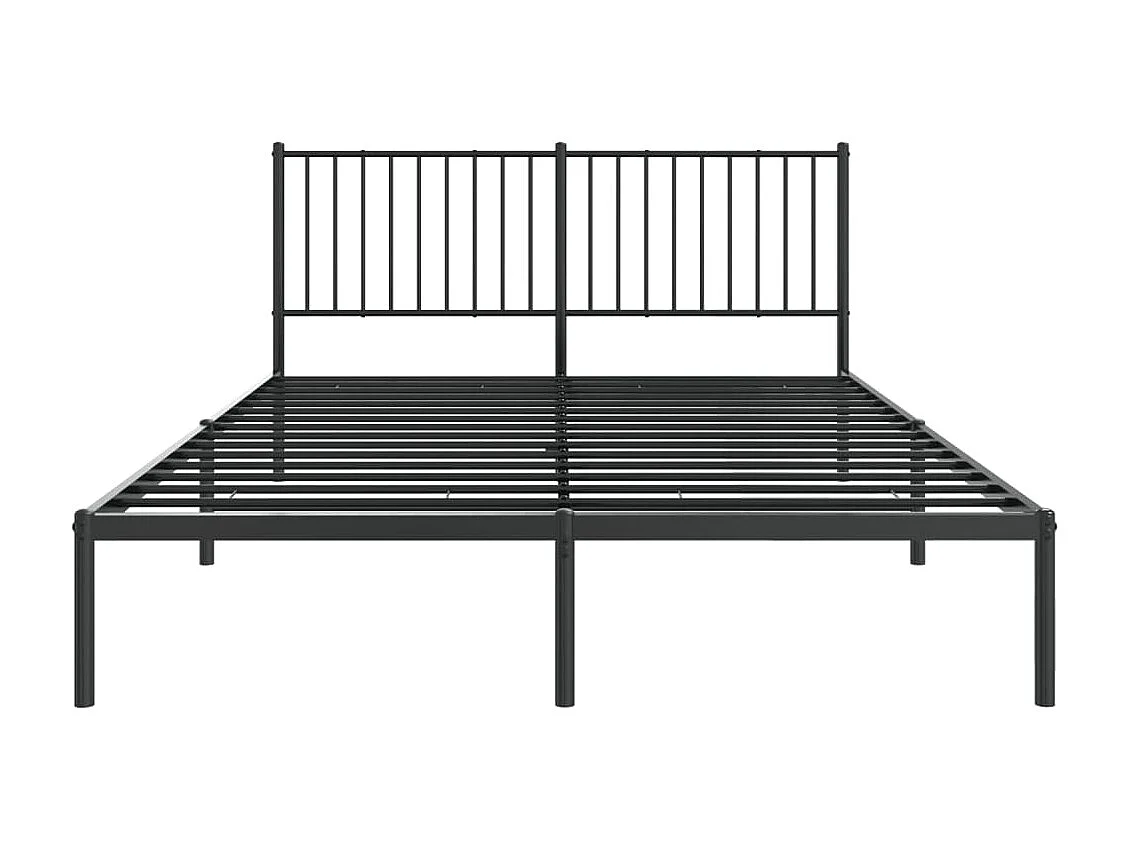 Lit-160x200 cm métal avec tête de lit noir EGGB30589
