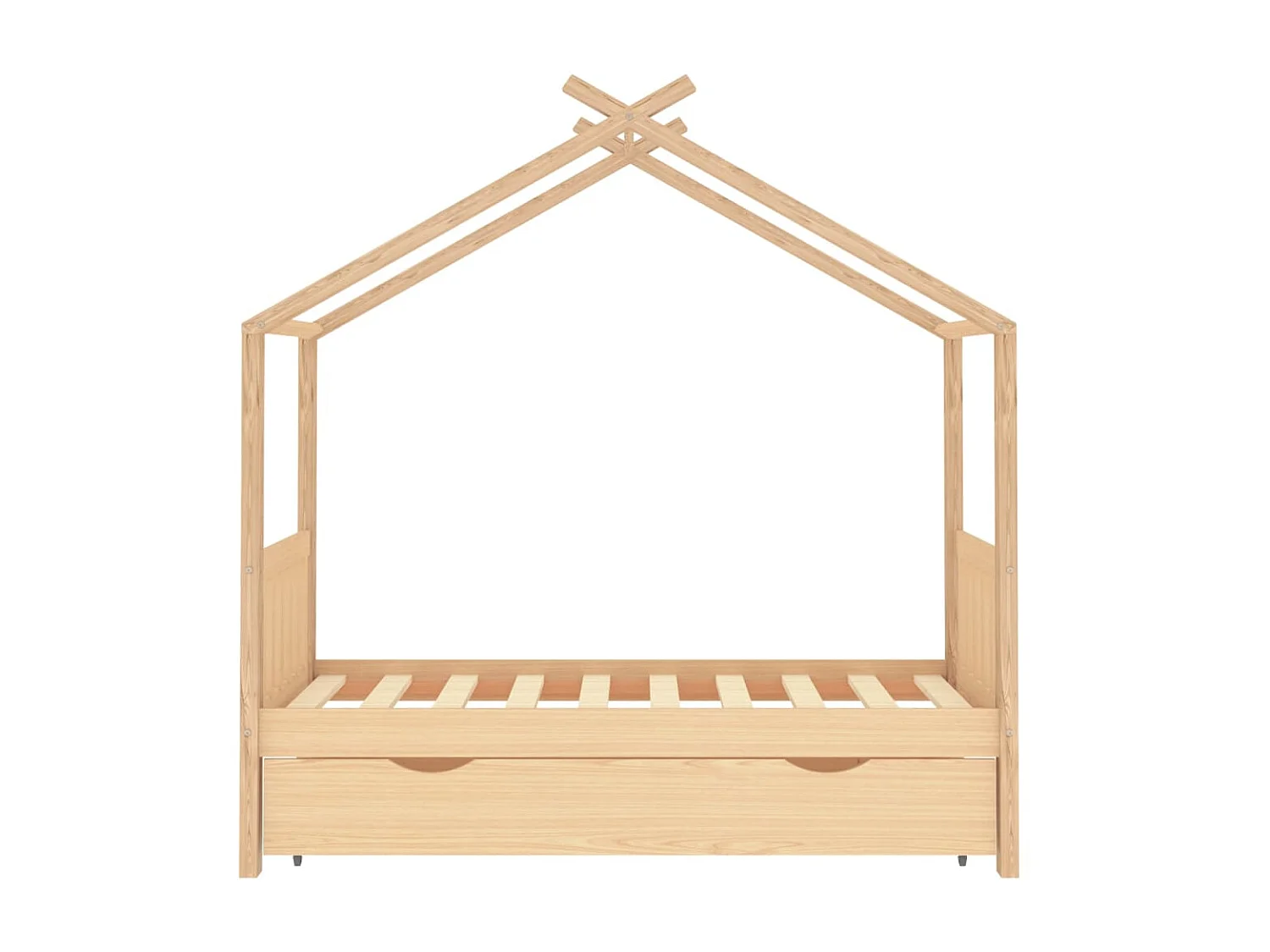 Lit-80x160 cm enfant avec tiroir bois de pin massif EGGB33484