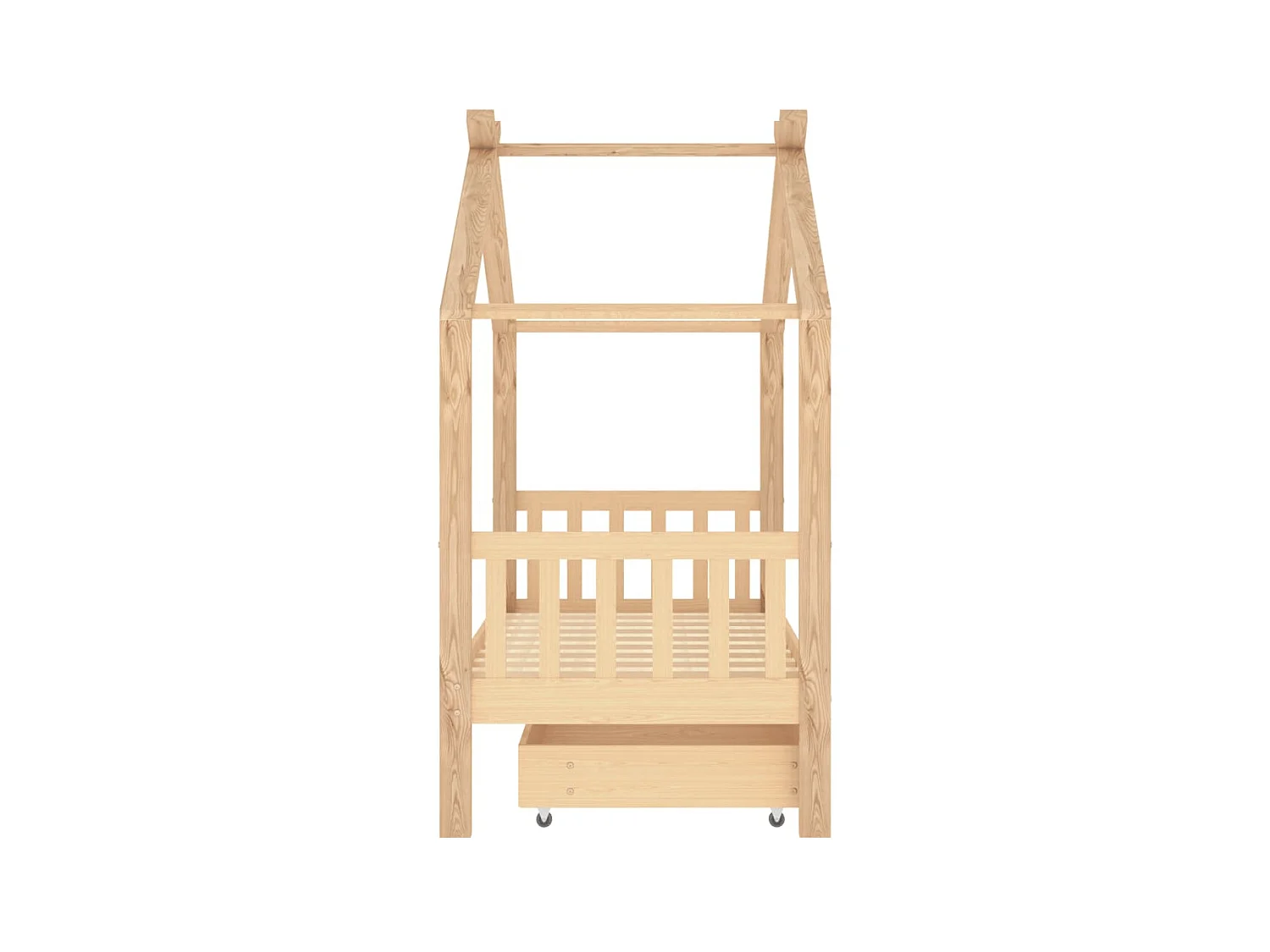 Lit-80x160 cm enfant avec tiroir bois de pin massif EGGB33484