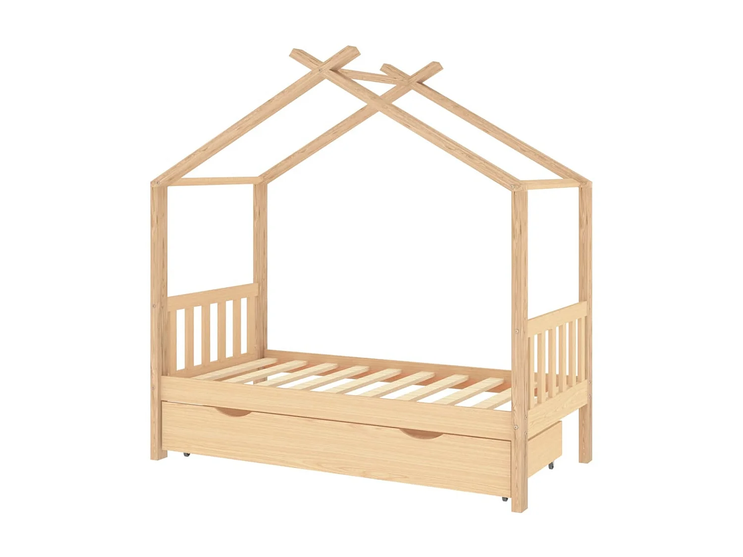 Kinderbedframe met lade massief grenenhout 80x160 cm NL88573