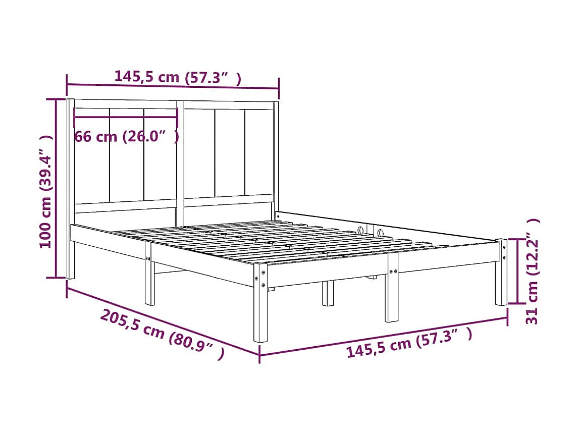 Lit-140x200 cm Bois de pin massif EGGB94579