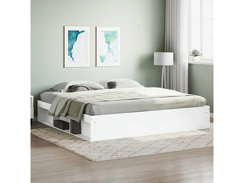 Cama 200x200 cm blanca ES62554
