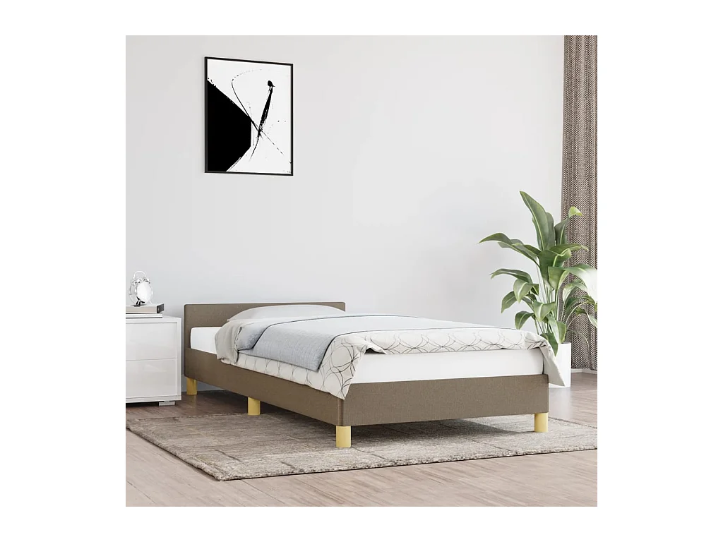 Bedframe met hoofdeinde stof taupe 100x200 cm NL76160
