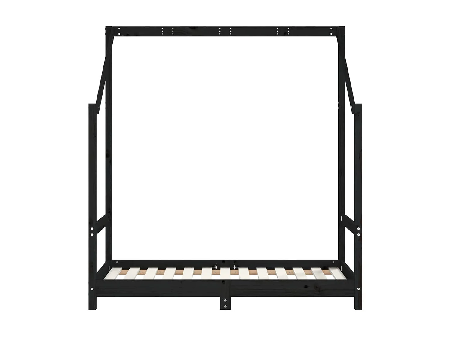 Lit-70x140 cm pour enfant noir bois de pin massif EGGB67862