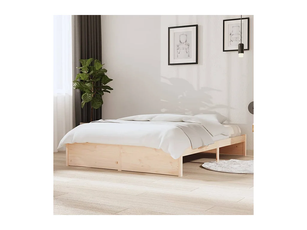 Lit-140x200 cm Bois massif EGGB11280