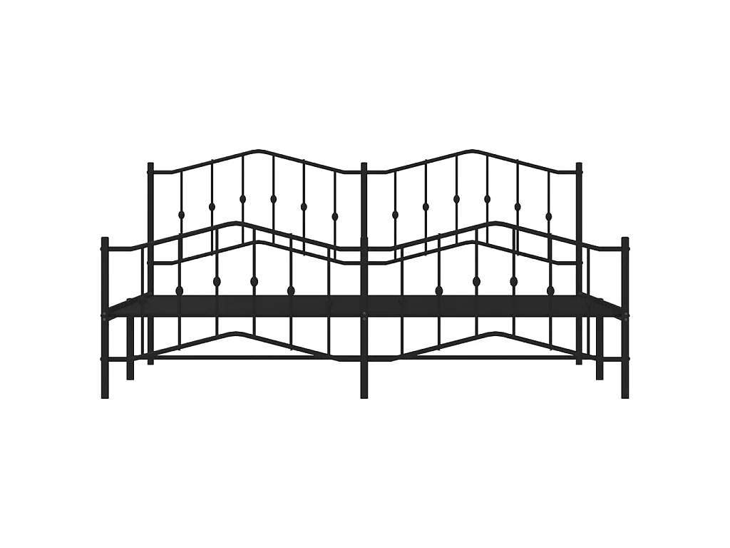 Bedframe met hoofd- en voeteneinde metaal zwart 193x203 cm NL11125
