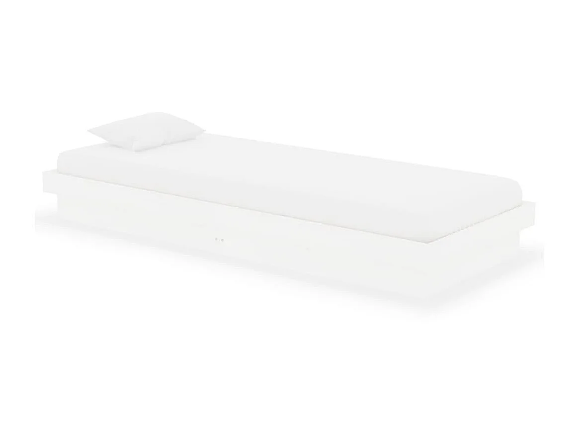 Lit-75x190 cm Blanc Bois massif Petit simple EGGB44955