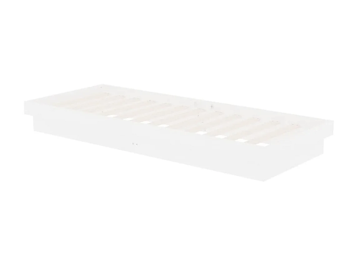 Lit-75x190 cm Blanc Bois massif Petit simple EGGB44955