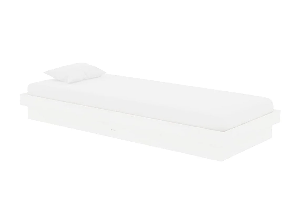 Cama 75x190 cm madera maciza individual blanco ES98562