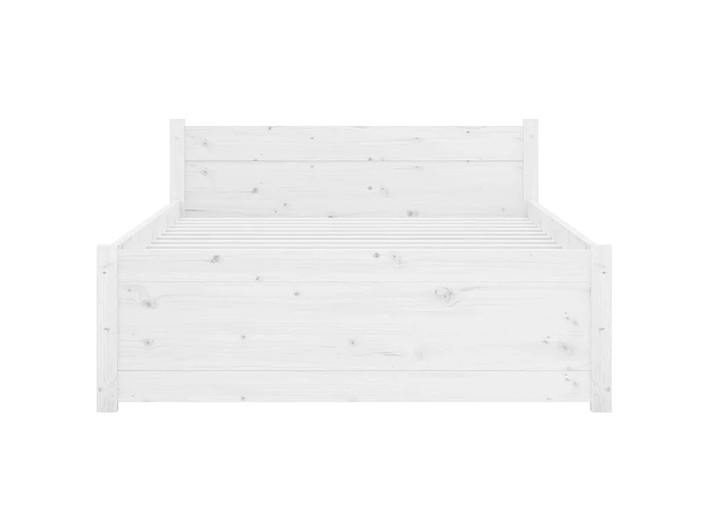 Cama pequena solteiro 75x190 cm madeira maciça branco PT615017
