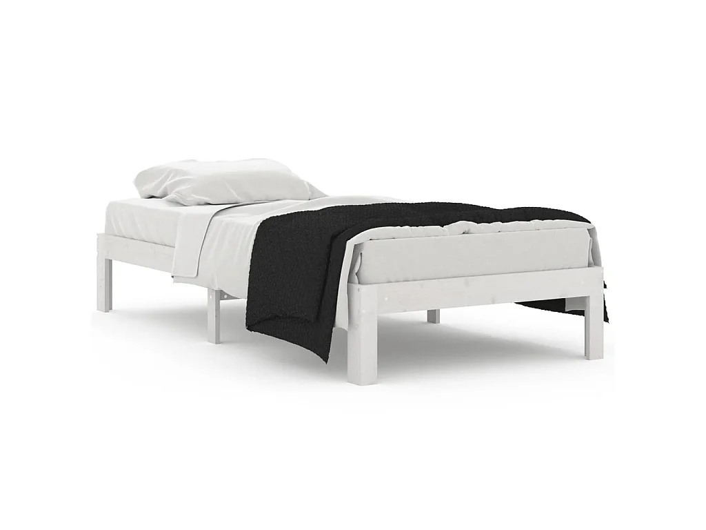 Cama solteiro 90x190 cm madeira maciça branco PT908031