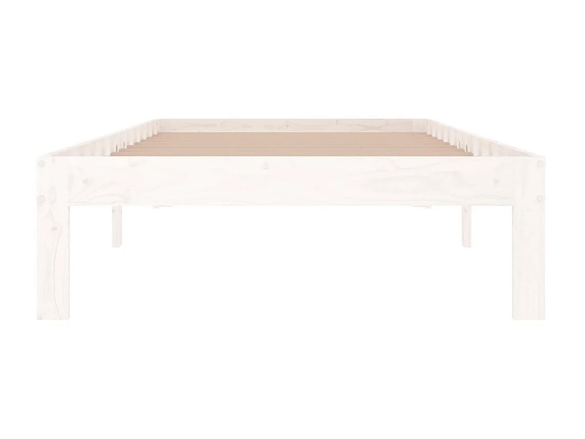Cama solteiro 90x190 cm madeira maciça branco PT908031