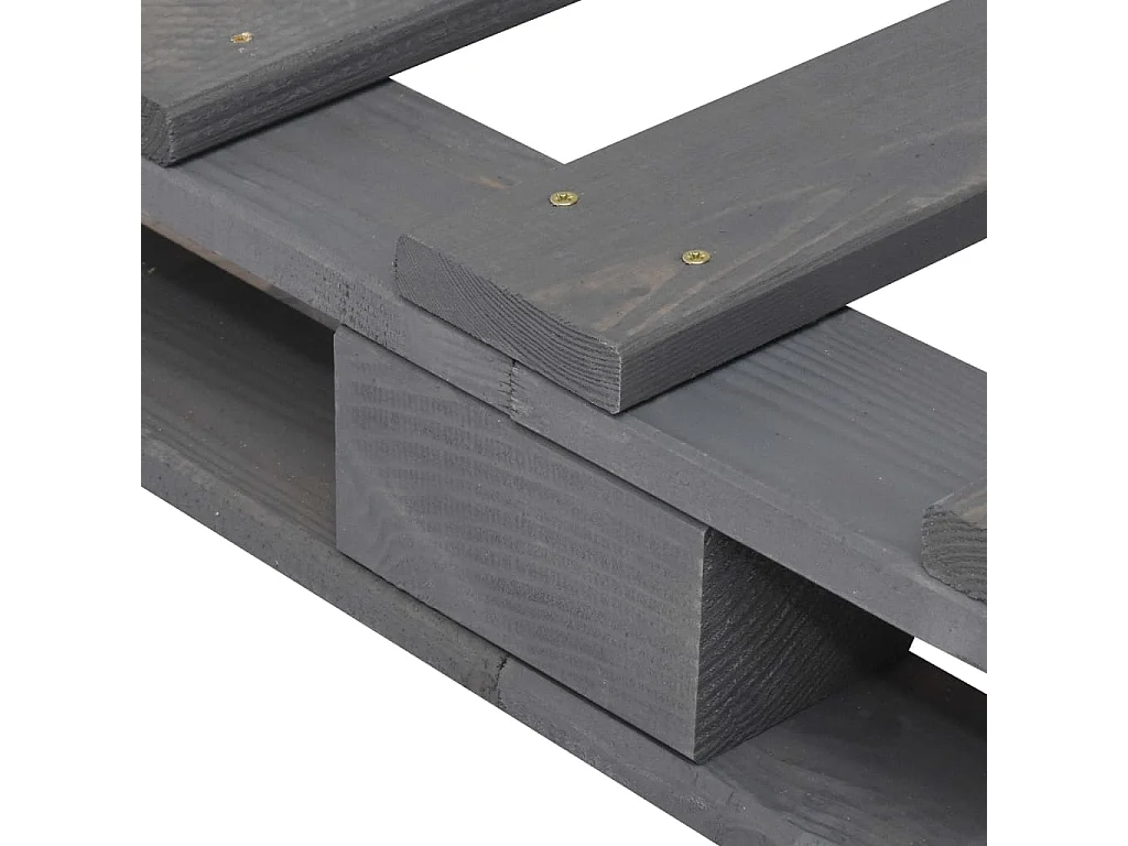 Cama 140x200 cm de palés madera maciza pino gris ES66334