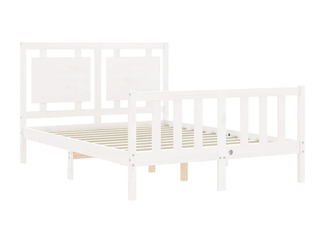 Cama com cabeceira 120x200cm madeira maciça branco PT741017
