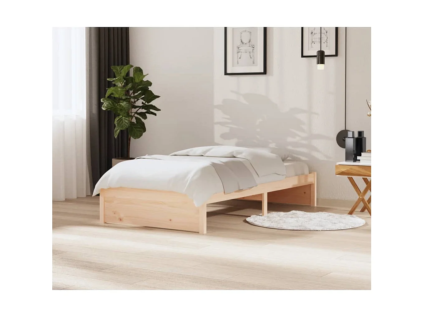 Lit-100x200 cm Bois massif EGGB26541