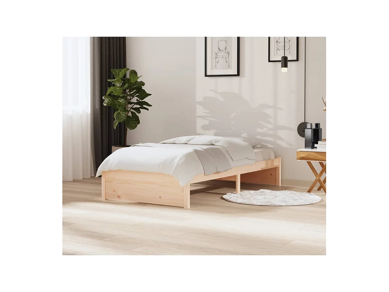 Lit-100x200 cm Bois massif EGGB26541