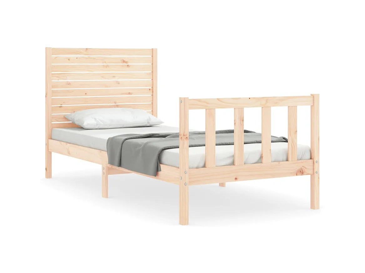 Cama 90x190 cm con cabecero madera maciza ES64037