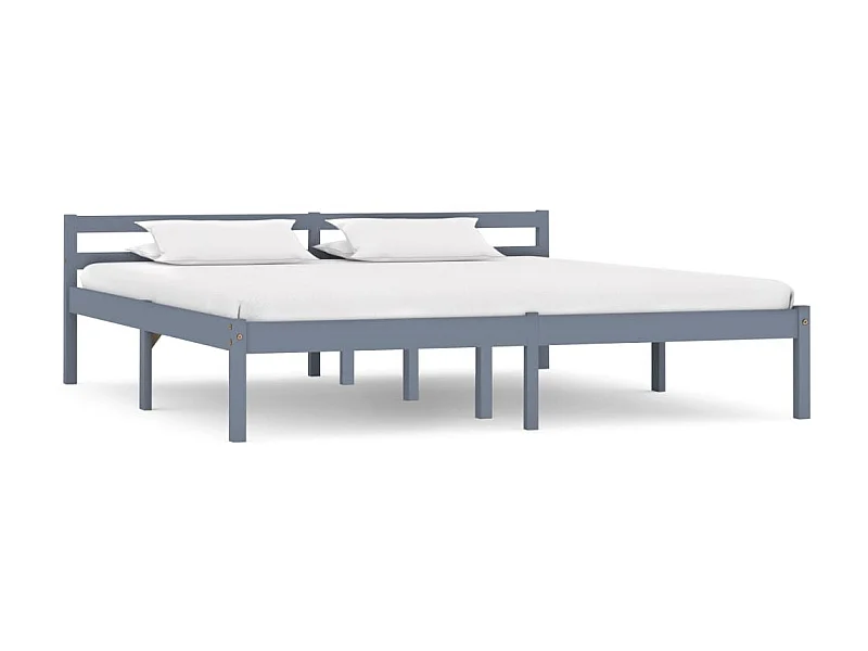 Lit-160x200 cm Gris Bois de pin massif EGGB91950