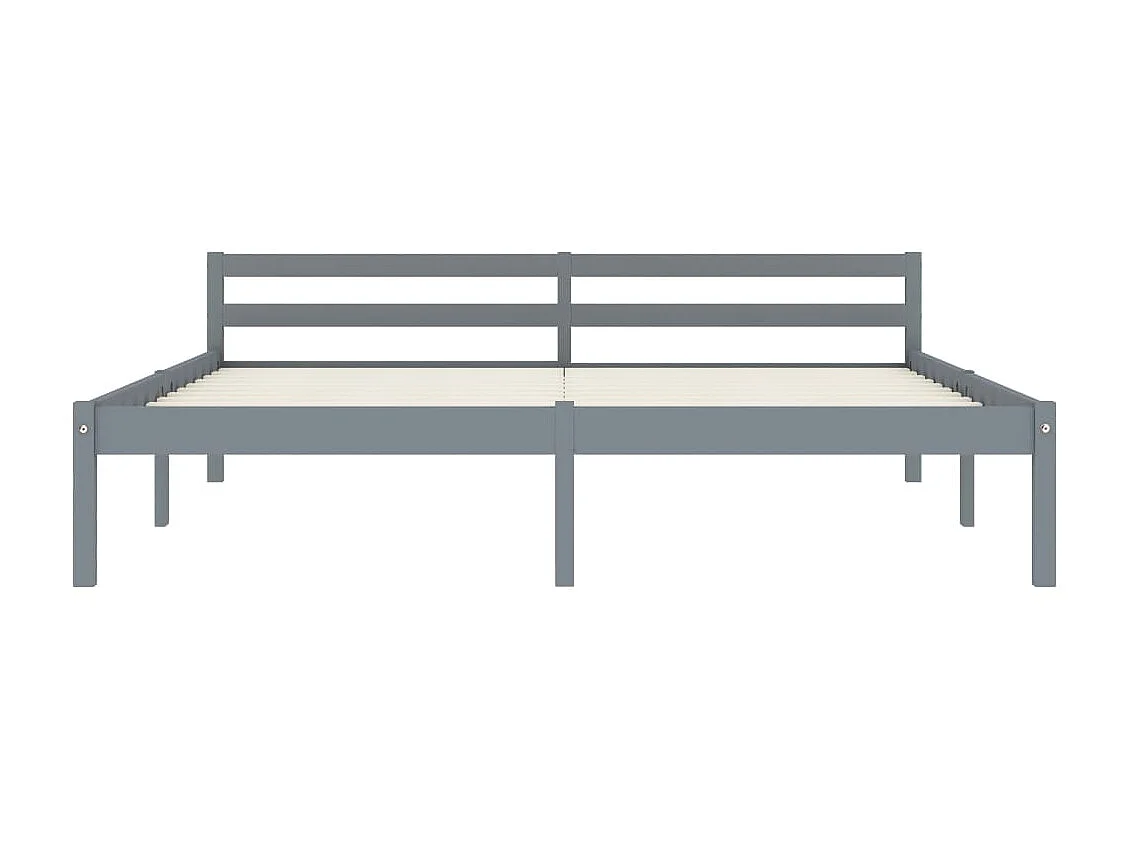 Cama 160x200 cm madeira pinho maciço cinzento PT155977
