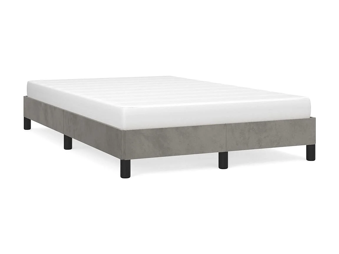 Lit-120x200 cm Gris clair Velours EGGB83206