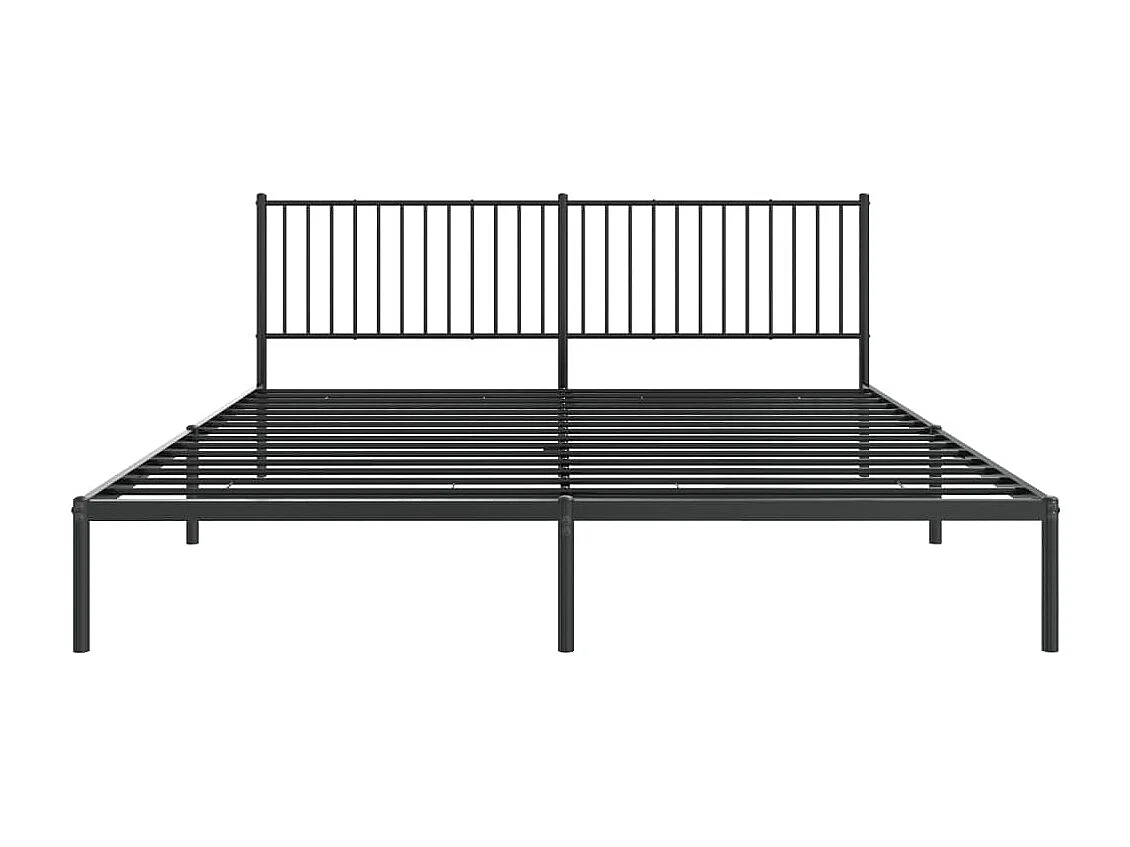 Lit-193x203 cm métal avec tête de lit noir EGGB80698