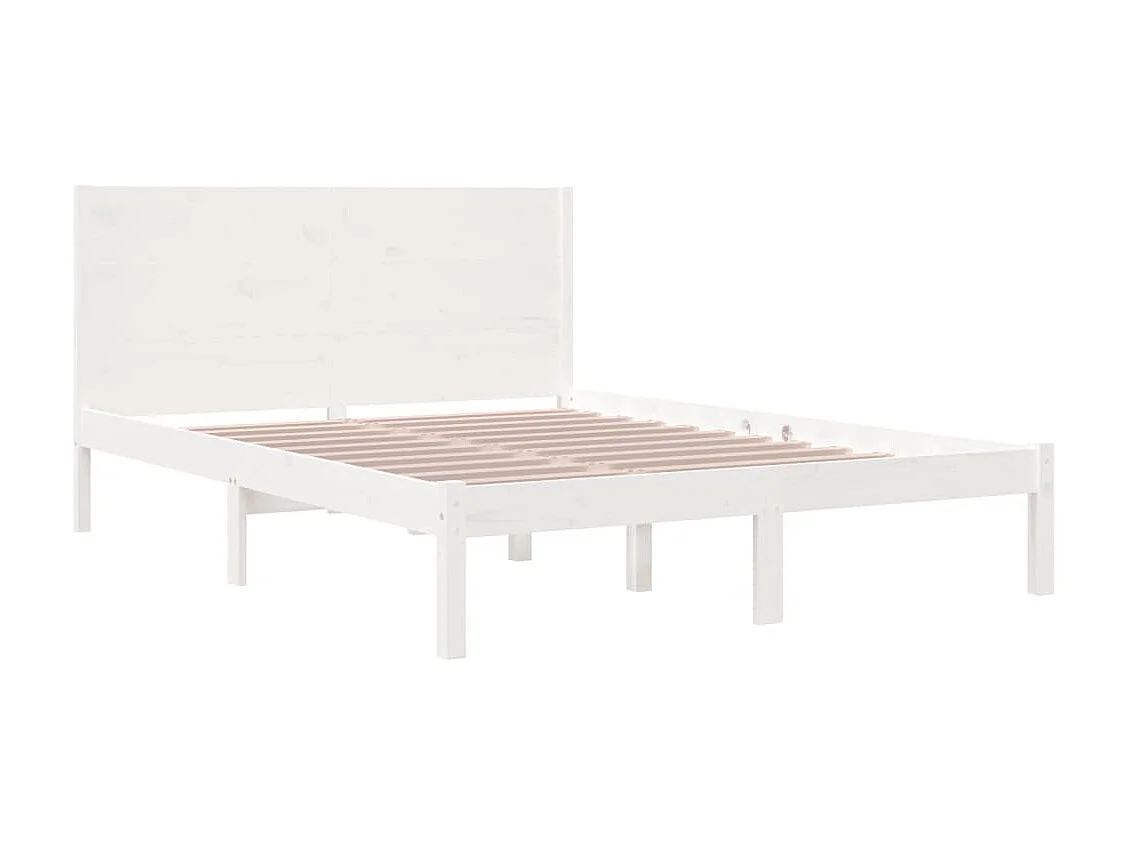 Lit-140x190 cm Blanc Bois de pin massif EGGB91621