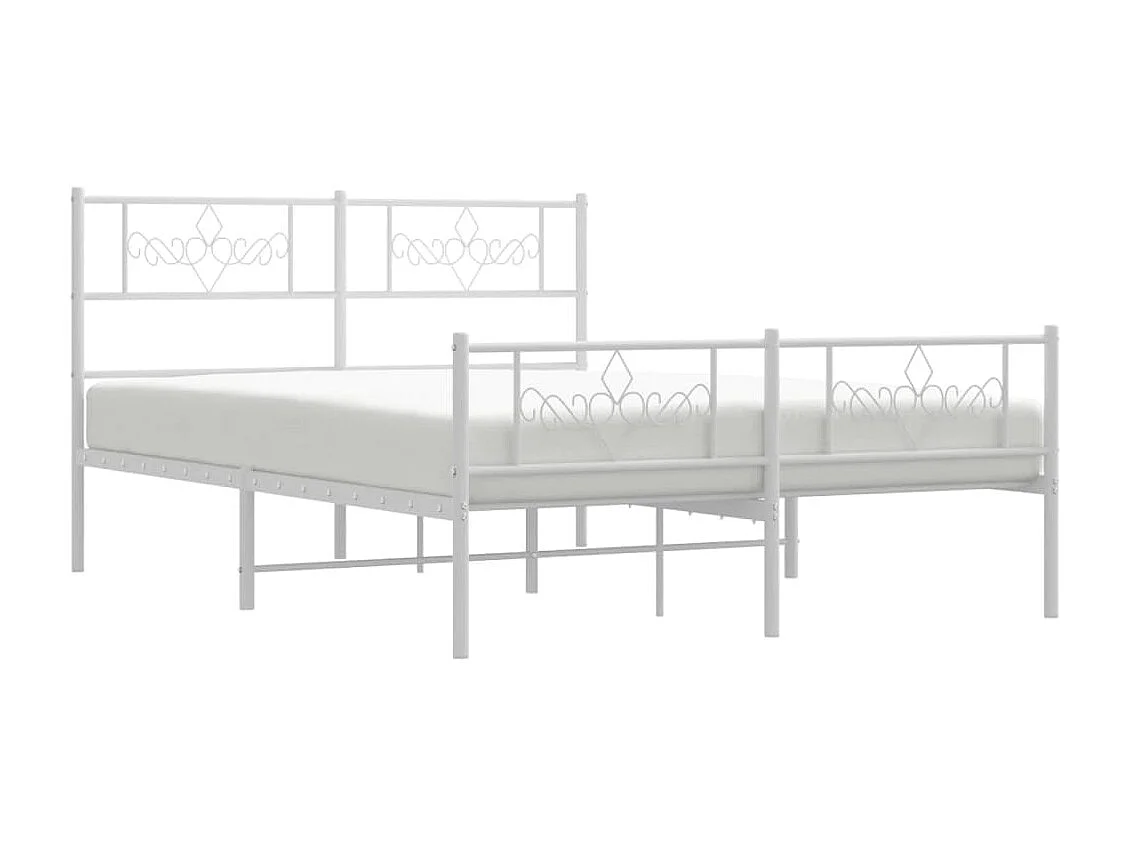 Bedframe met hoofd- en voeteneinde metaal wit 140x190 cm NL70519