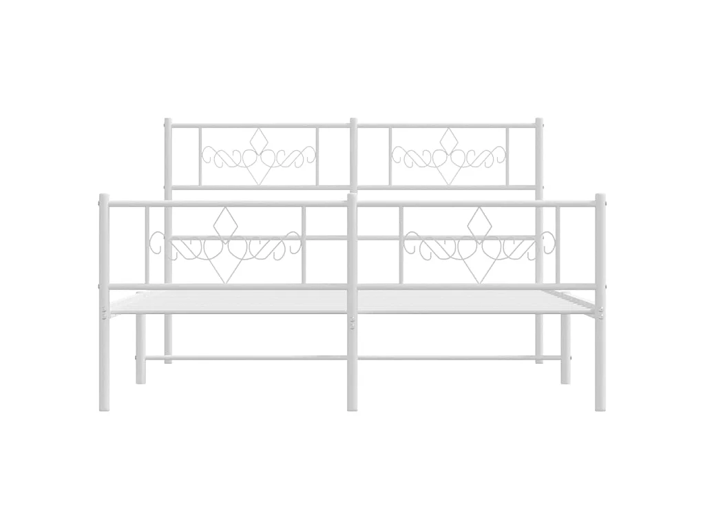 Bedframe met hoofd- en voeteneinde metaal wit 140x190 cm NL70519