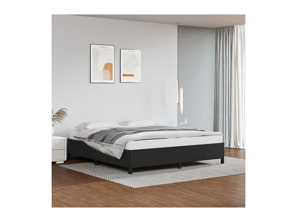 Lit-180x200 cm Noir Similicuir EGGB39841