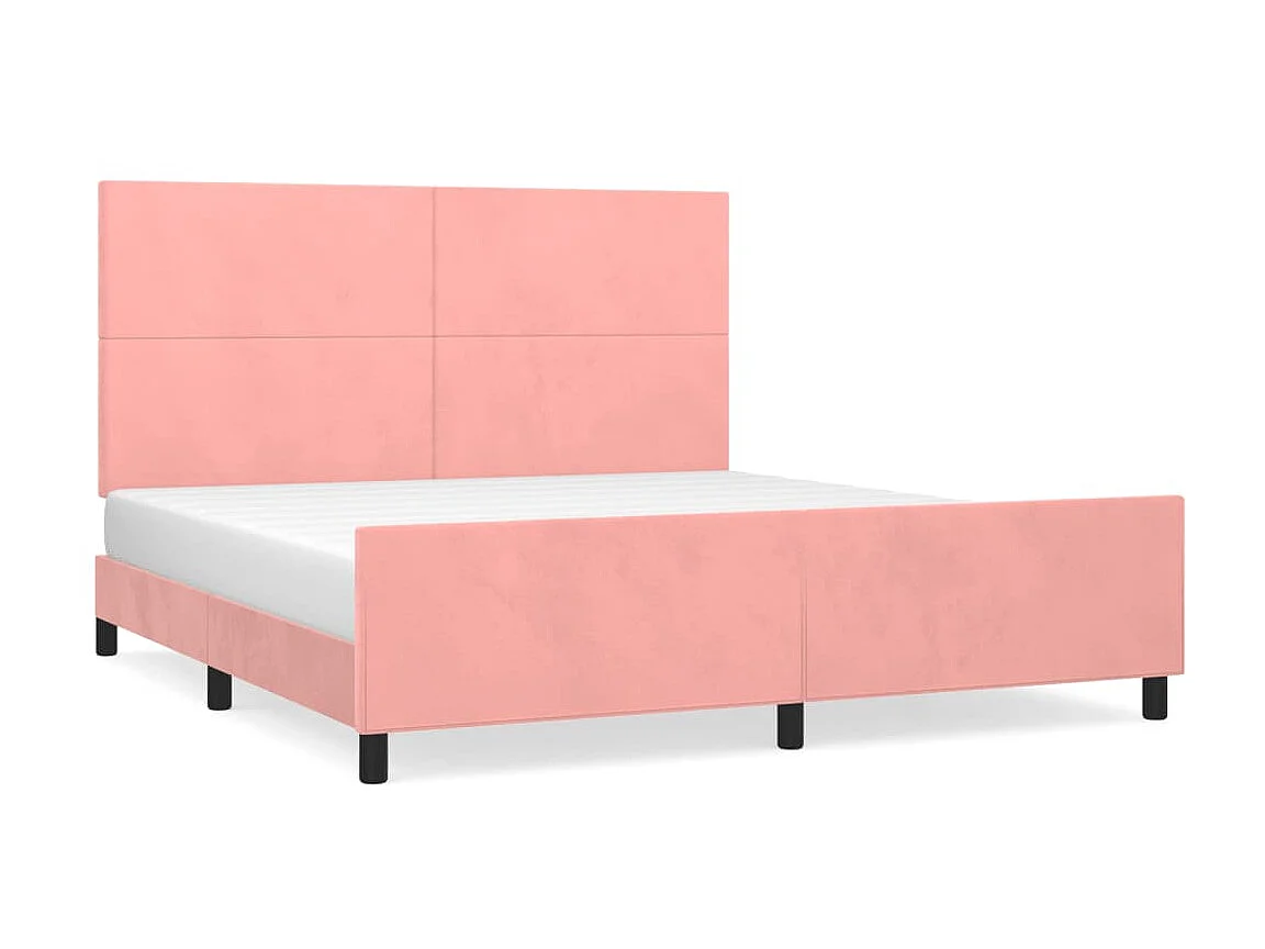 Lit-180x200 cm avec tête de lit Rose Velours EGGB66160