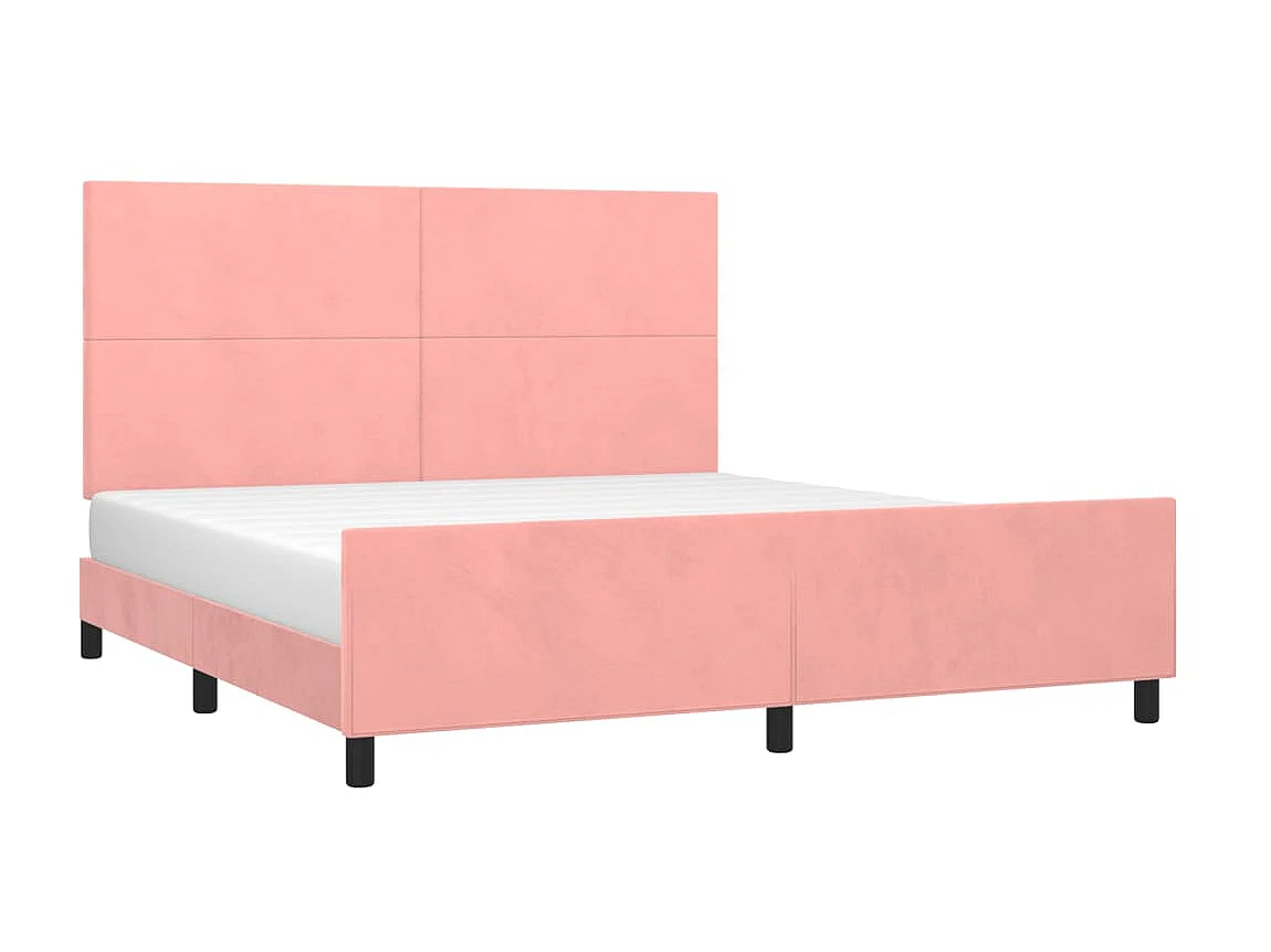 Lit-180x200 cm avec tête de lit Rose Velours EGGB66160