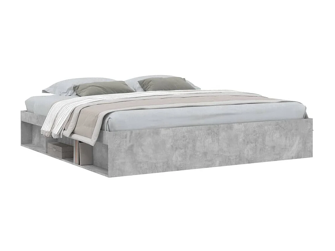Lit-200x200 cm gris béton EGGB93412