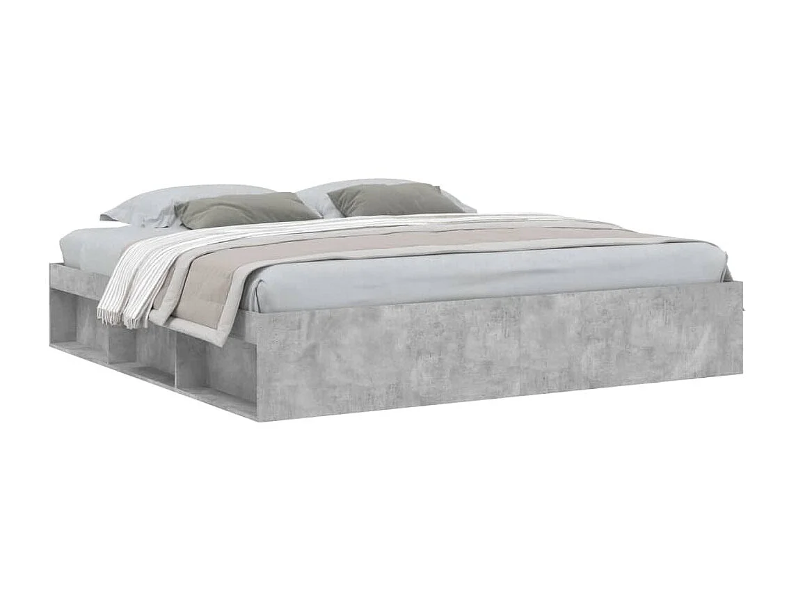 Estructura de cama gris hormigón 200x200 cm ES299495