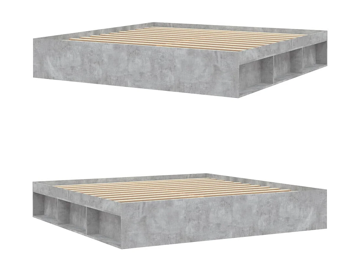 Estructura de cama gris hormigón 200x200 cm ES299495