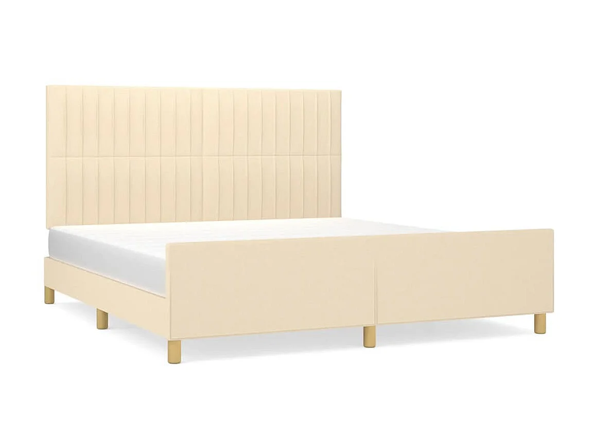 Cama - 160x200 cm em tecido cor creme PT626453