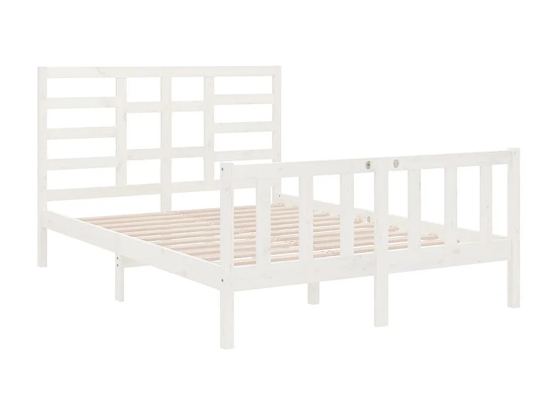 Lit-120x190 cm Blanc Bois massif Petit Double EGGB16331