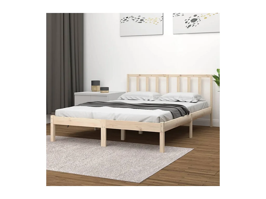 Lit-120x190 cm bois de pin massif petit double EGGB28915