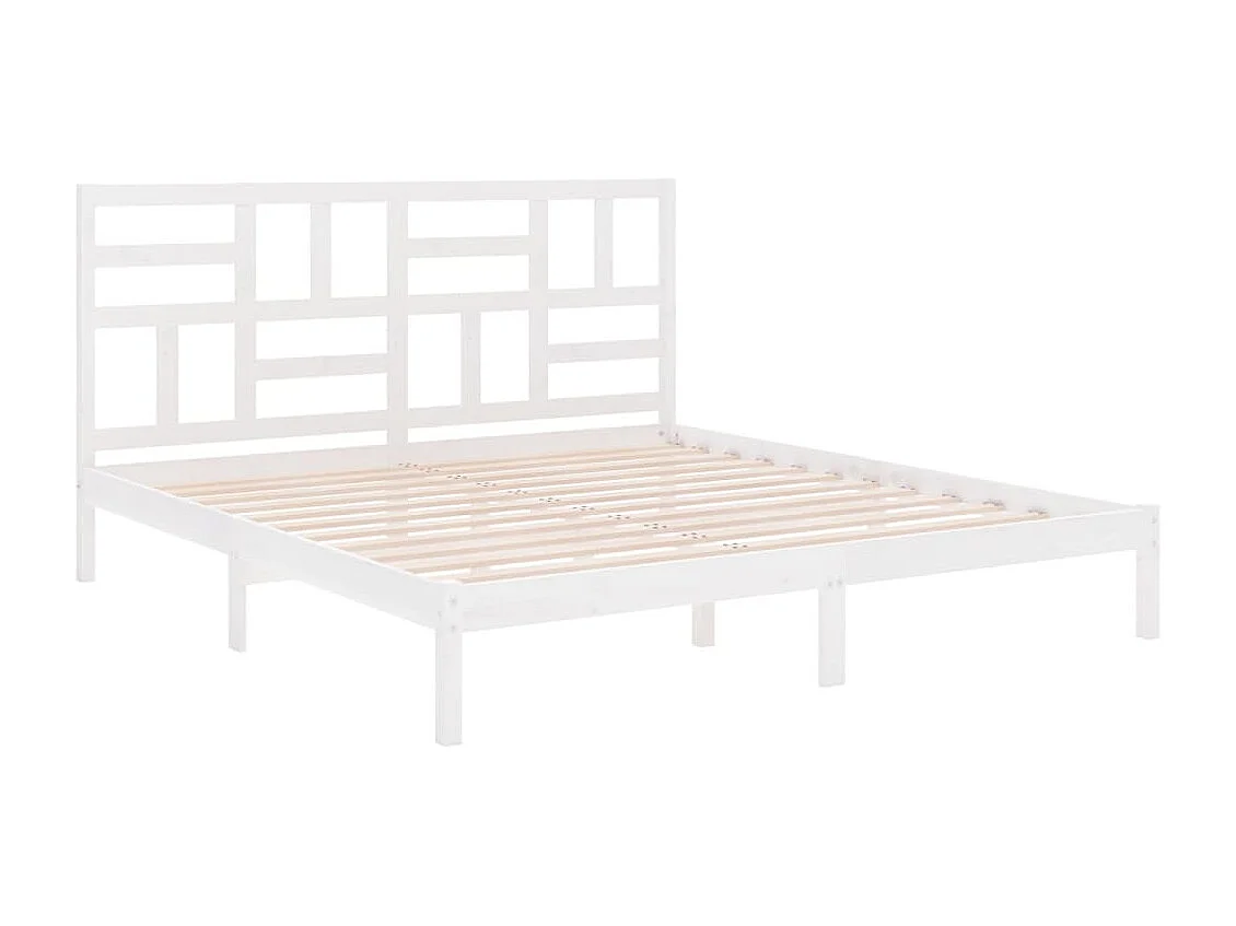 Lit-180x200 cm Blanc Bois massif Super King EGGB21505
