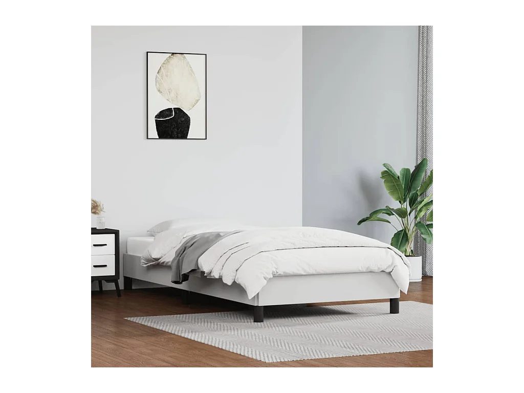 Cama 80x200 cm cuero sintético blanco ES83815