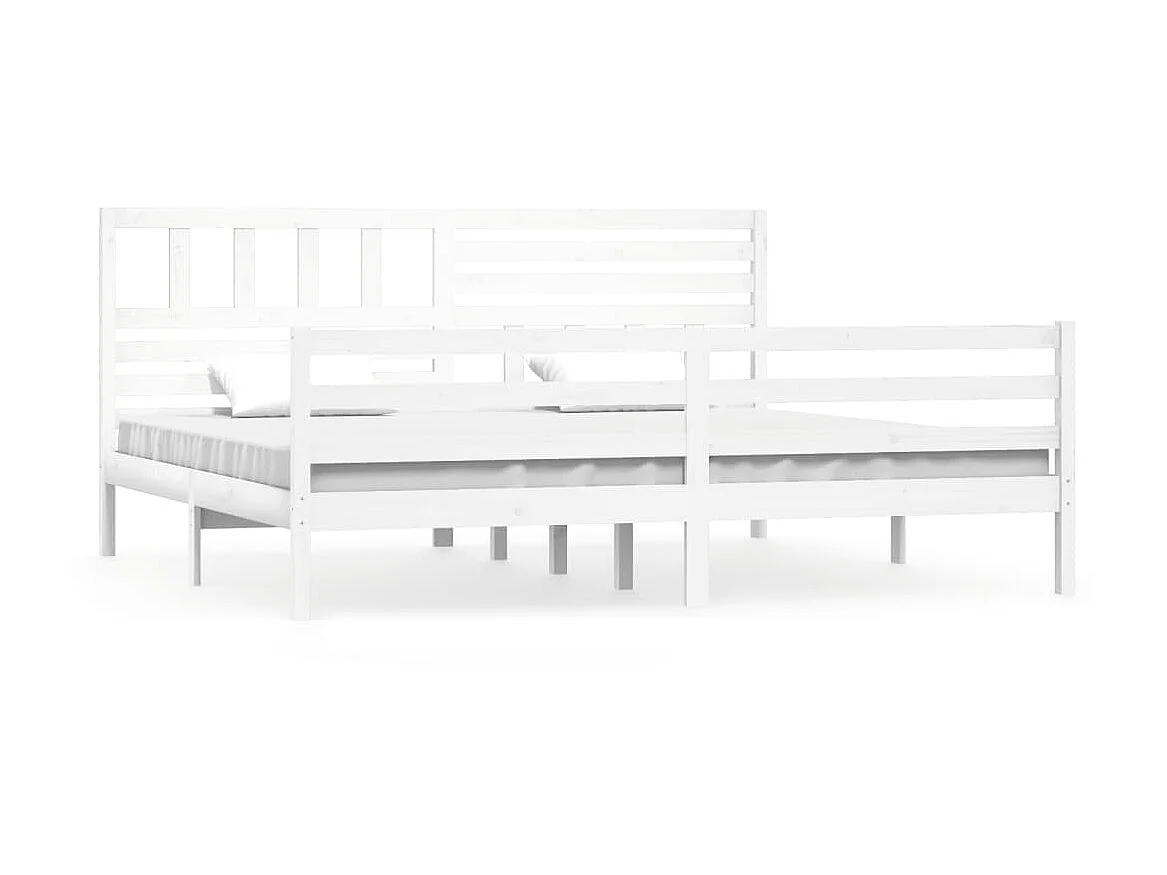 Bedframe massief hout wit 200x200 cm NL38097