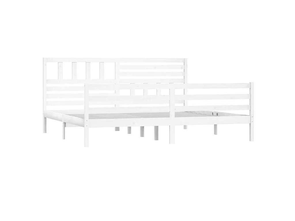 Bedframe massief hout wit 200x200 cm NL38097