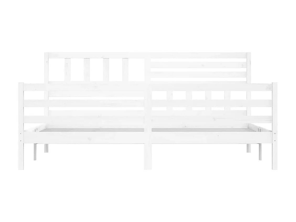 Bedframe massief hout wit 200x200 cm NL38097