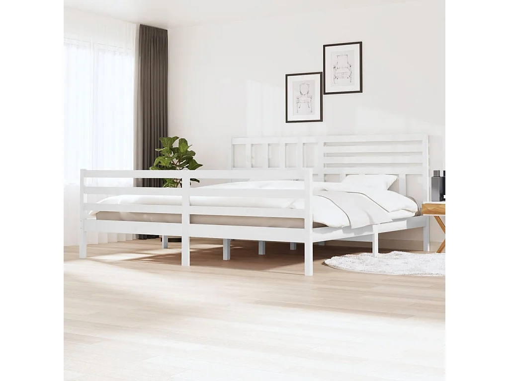 Lit-200x200 cm Blanc Bois massif EGGB49572