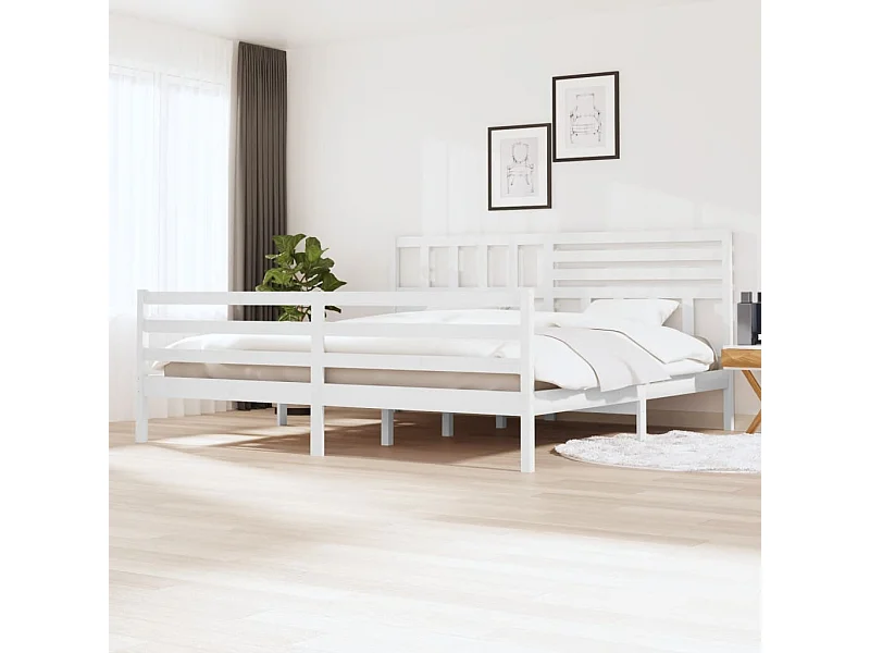 Lit-200x200 cm Blanc Bois massif EGGB49572