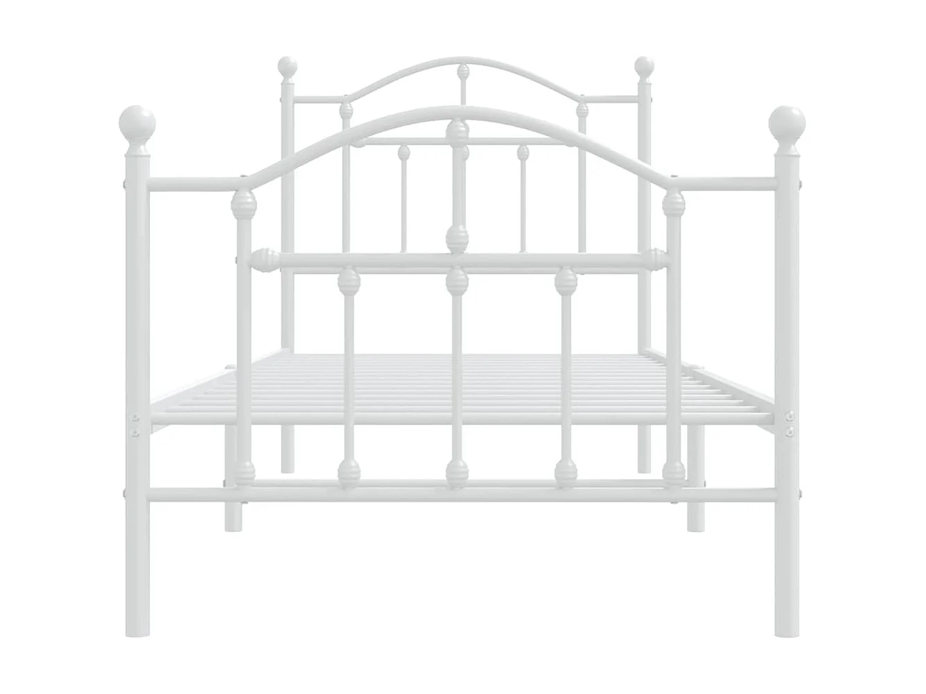 Cama com cabeceira e pés 90x200 cm metal branco PT350508