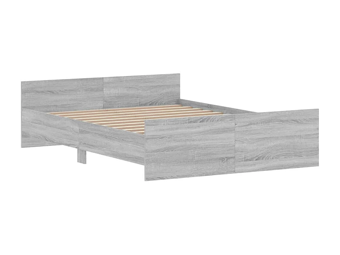 Cama c/ painéis de cabeceira e pés cinzento sonoma PT860113