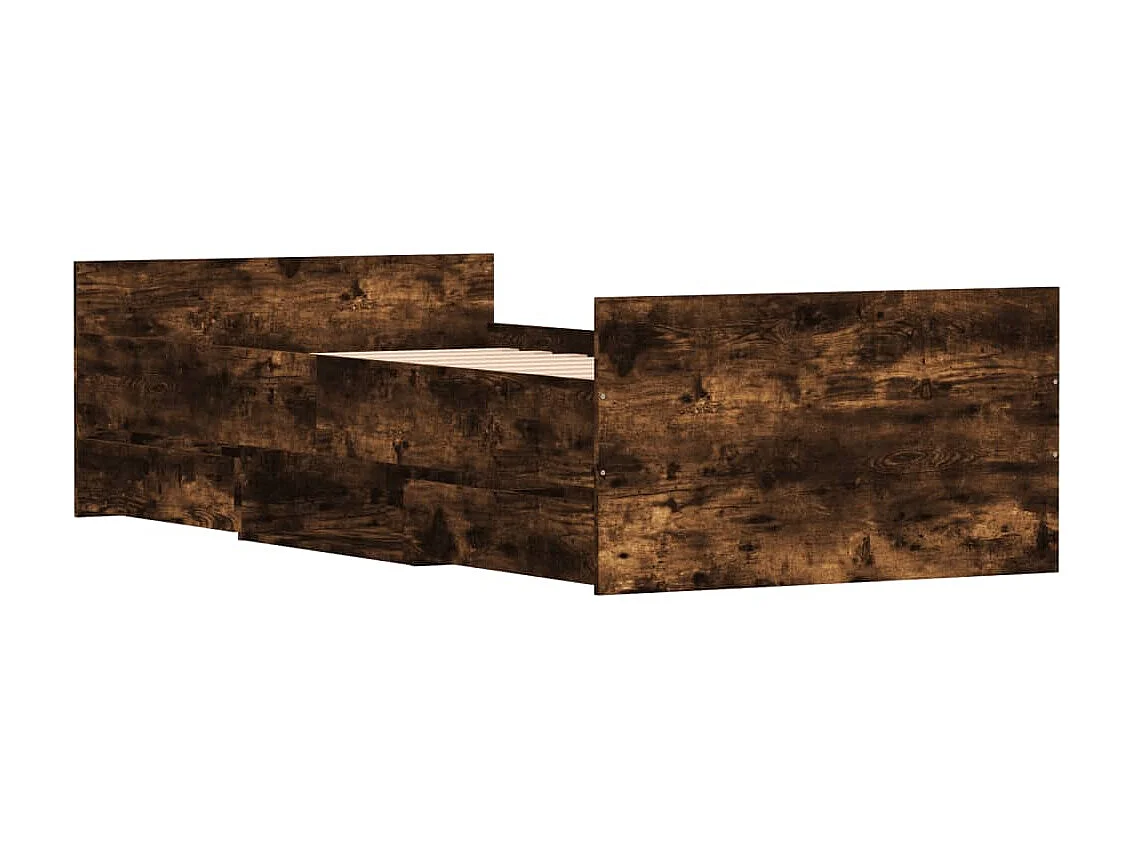 Lit-90x190 cm avec tête de lit/pied de lit chêne fumé EGGB81636