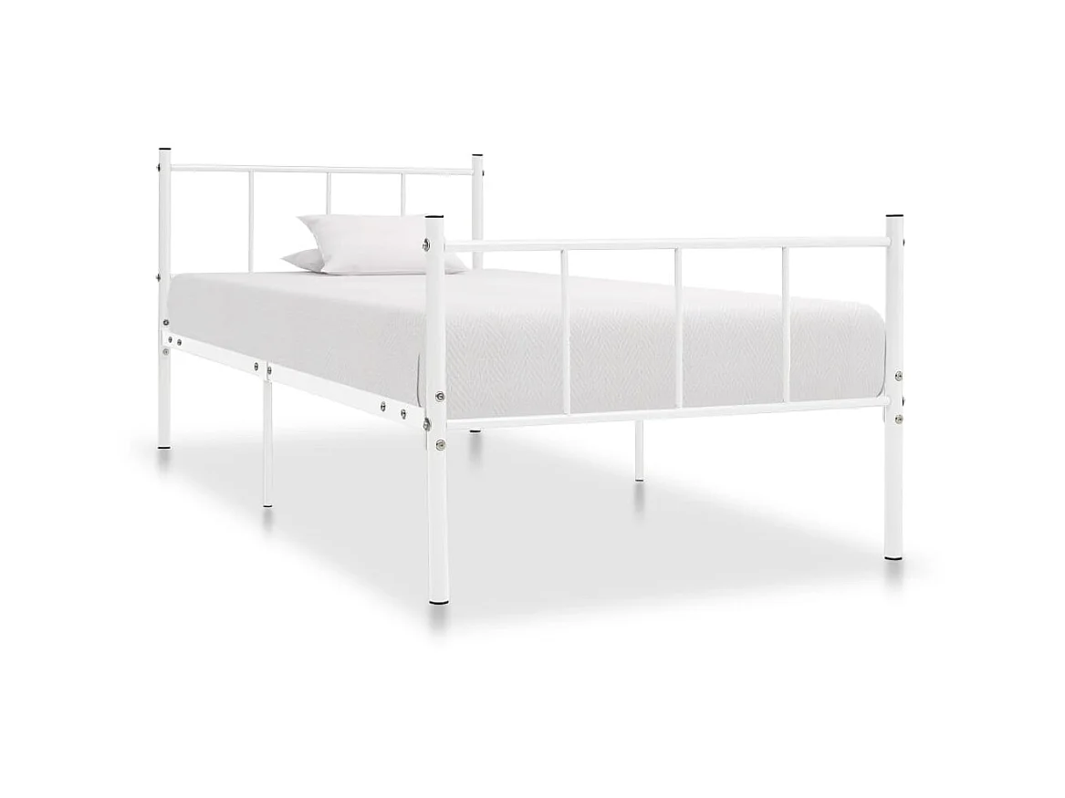 Lit-90x200 cm Blanc Métal EGGB29553