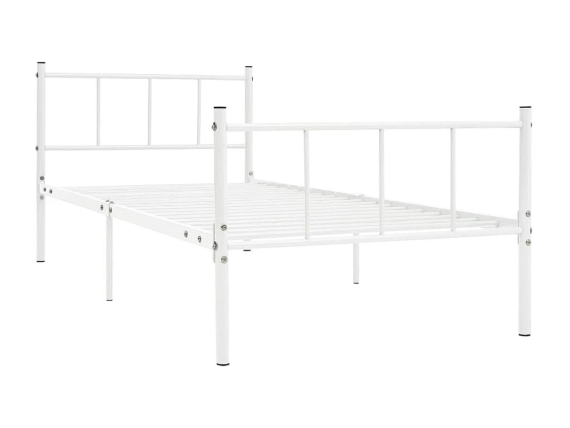 Lit-90x200 cm Blanc Métal EGGB29553